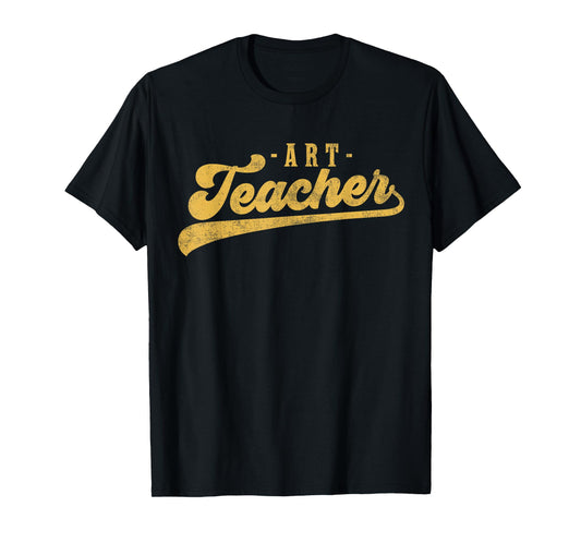 Art Teacher Men Women Cute Vintage Graphic Art Teacher T-Shirt