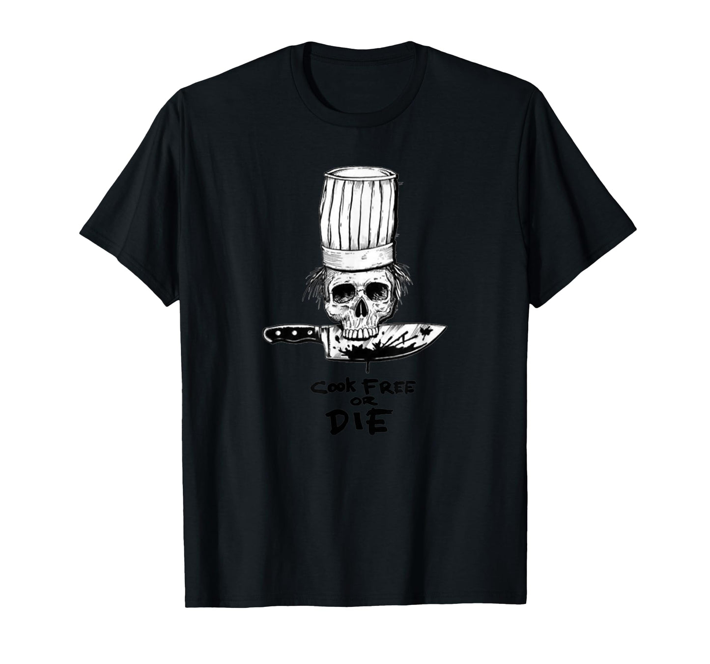 Bourdain Cook Free Or Die Funny Skull Chef Food T-Shirt