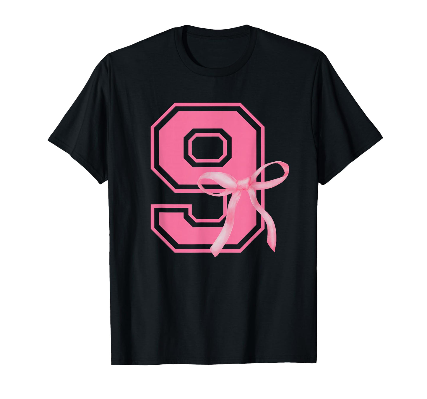 Birthday Party Coquette Bow 9 Year Old 9th Birthday Girl T-Shirt