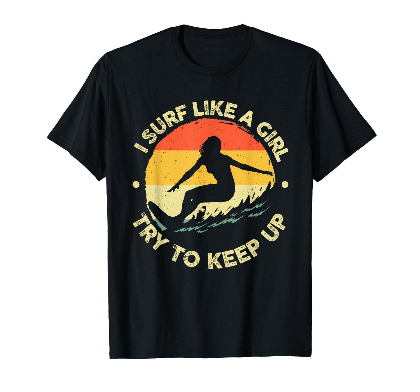 Best Surfing Art for Girls Women Beach Surfer Surfing Lover T-Shirt