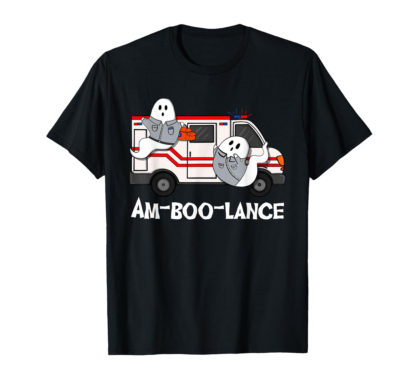 Amboolance EMT Paramedic EMS Ambulance Ghost Halloween T-Shirt