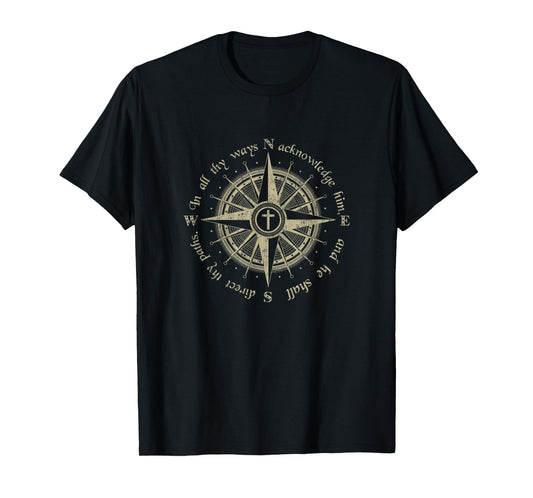 God Will Direct Your Path Compass Religion Christian T-Shirt T-Shirt