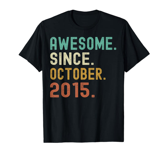 Retro Awesome Since October 2015 Birthday T-Shirt