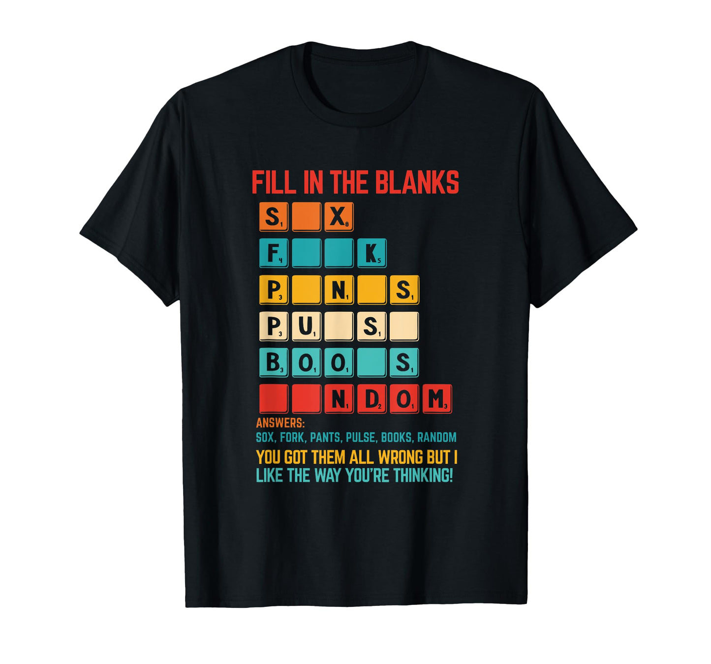 Dirty Mind Test Fill In The Blanks Vintage Design T-Shirt