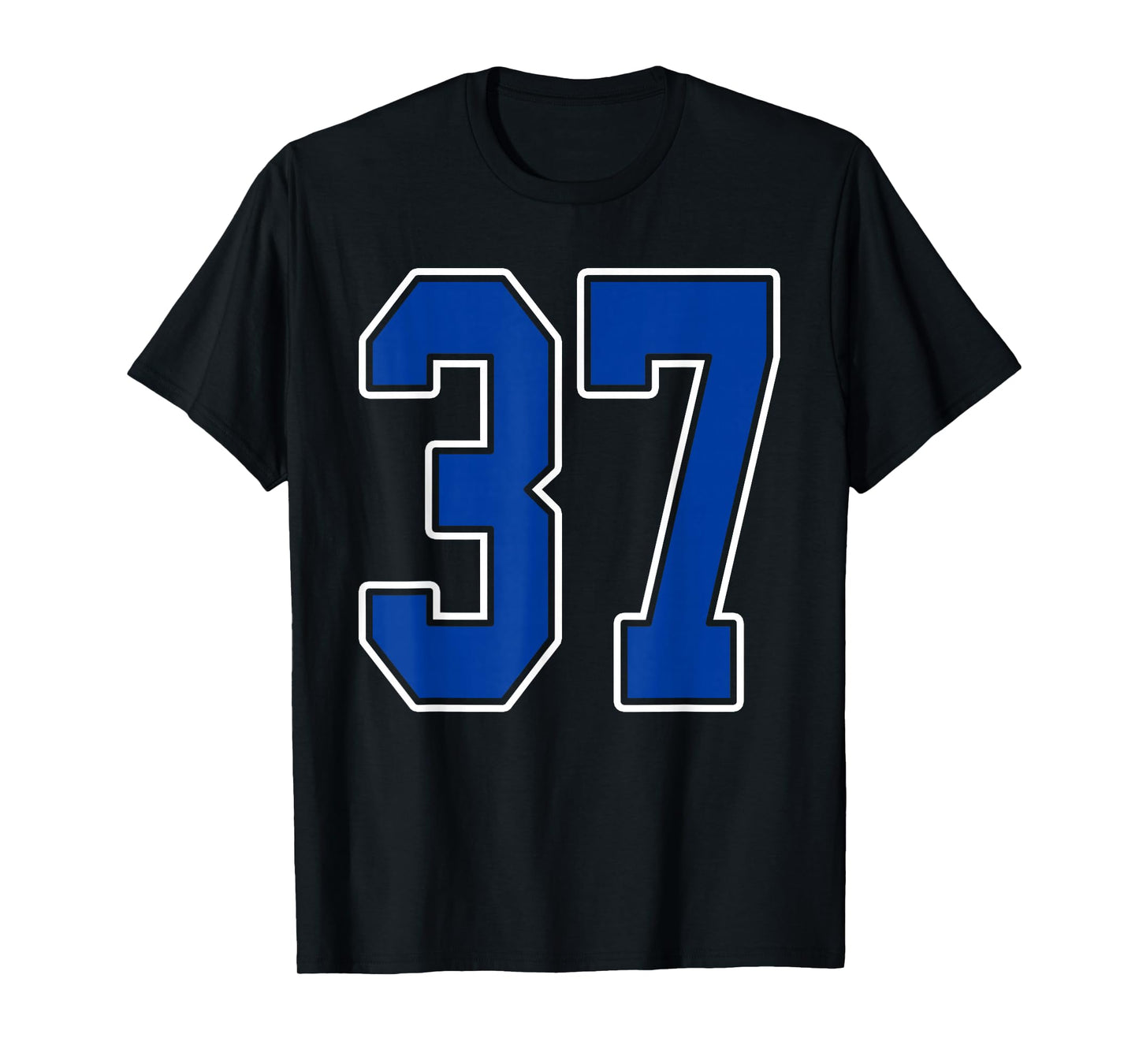 Royal Blue and White Number 37 Jersey Player Uniform #37 Fan T-Shirt