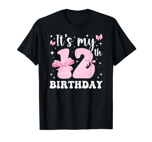 12th Coquette Themed Birthday Twelve Year Old Girl Bow T-Shirt