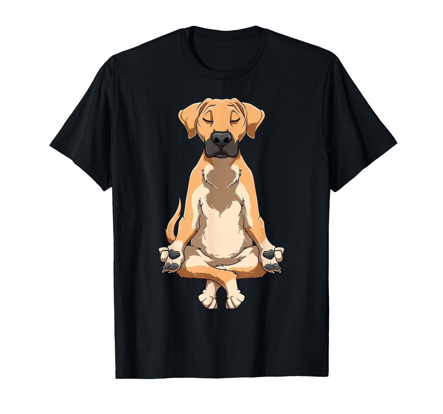 Black Mouth Cur Dog Yoga Funny Meditating Cur Dog Yoga T-Shirt