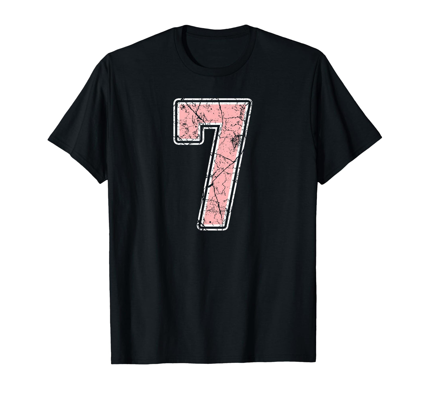 Pink and White Number 7 Jersey Player Uniform #7 Fan T-Shirt