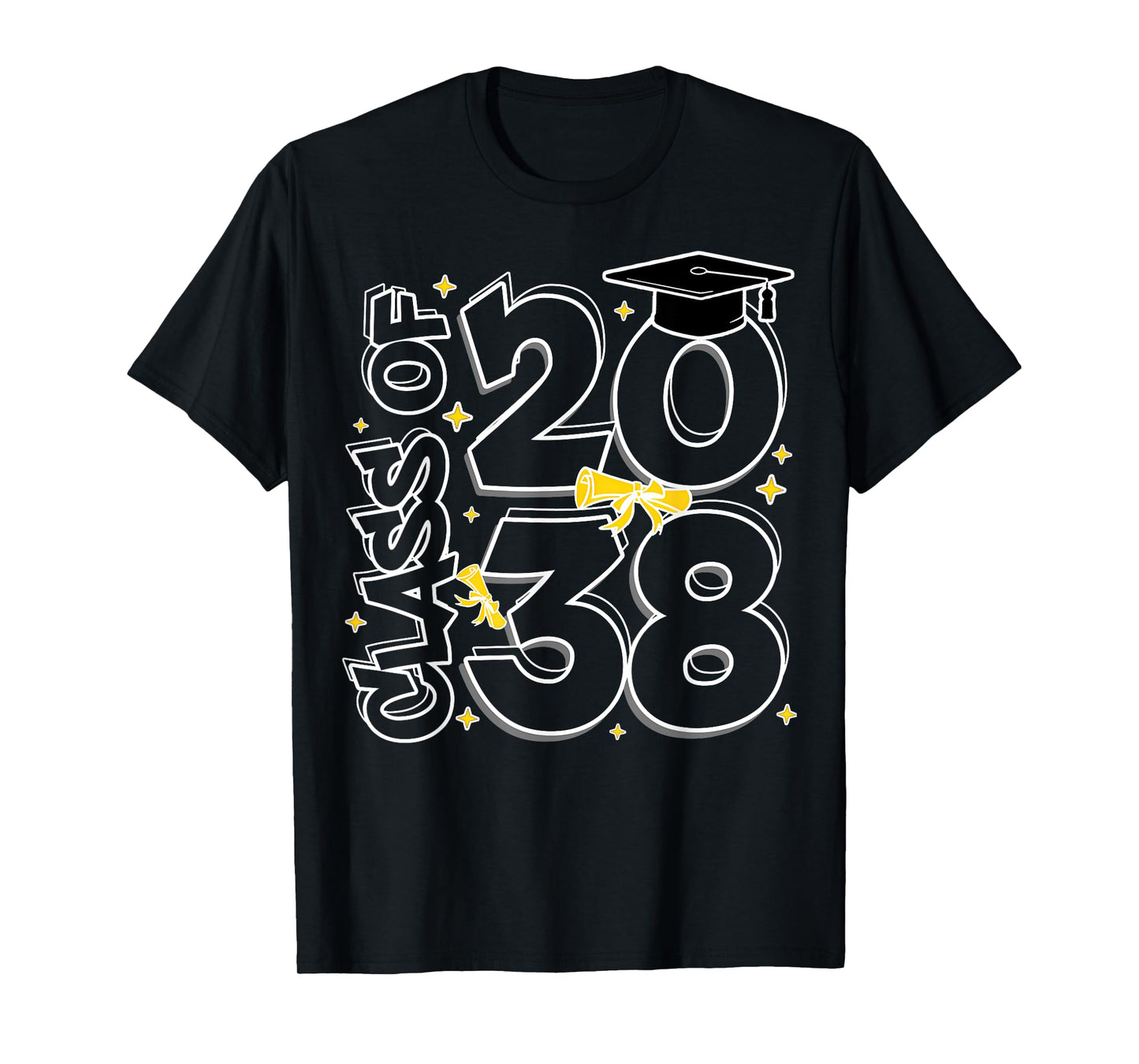 Class Of 2038 Grow With Me First Day Of School Graduation T-Shirt