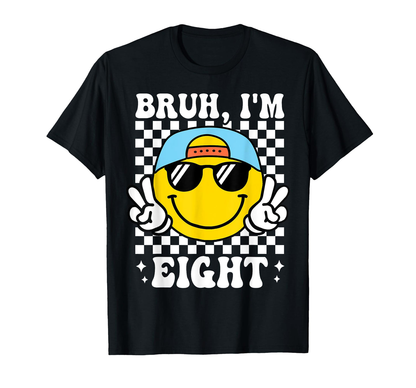 Bruh I'm Eight 8 8th Birthday Groovy Boys Girls 8 Years Old T-Shirt