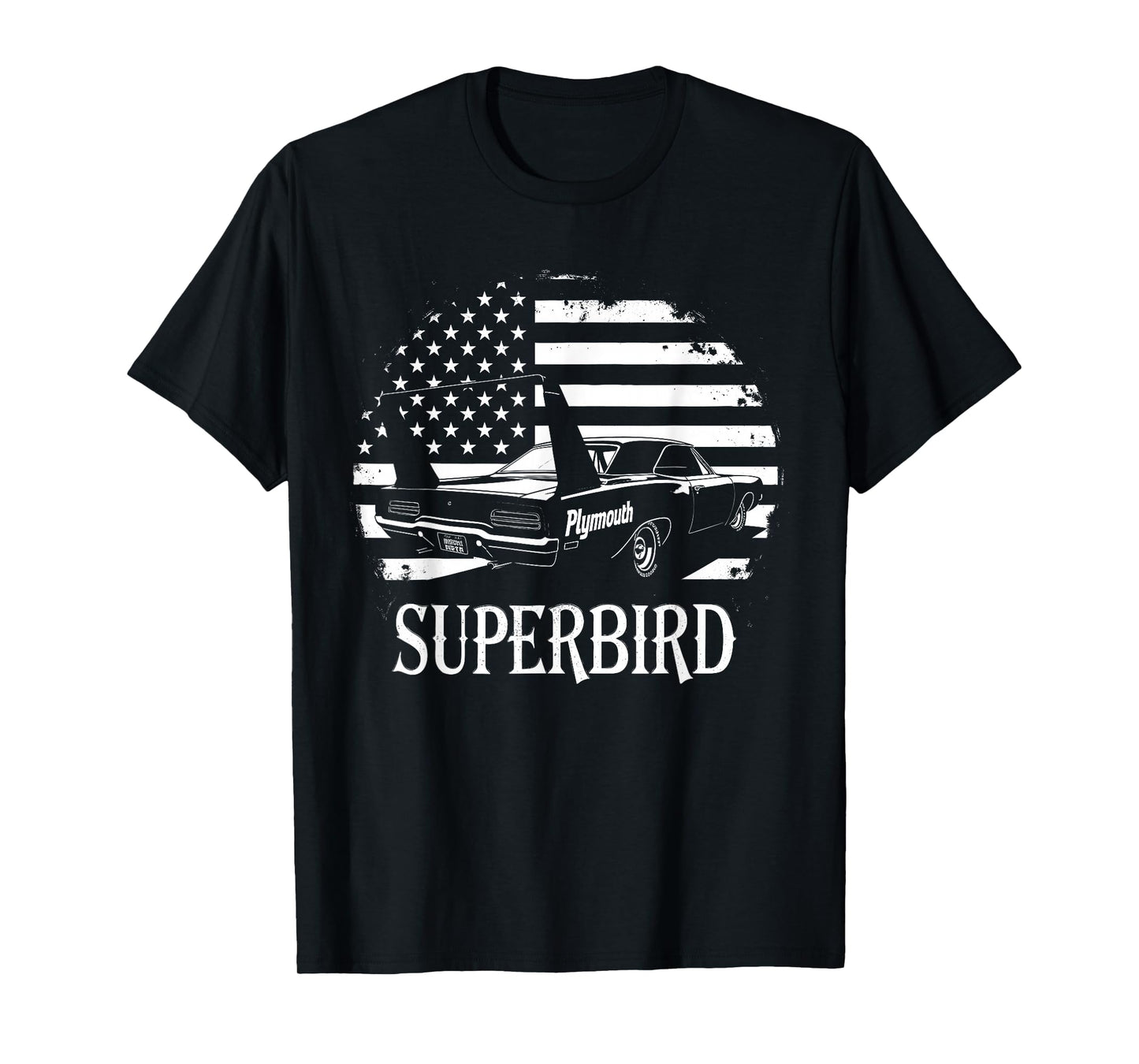 Old School Plymouth Superbird Classic car American Flag T-Shirt