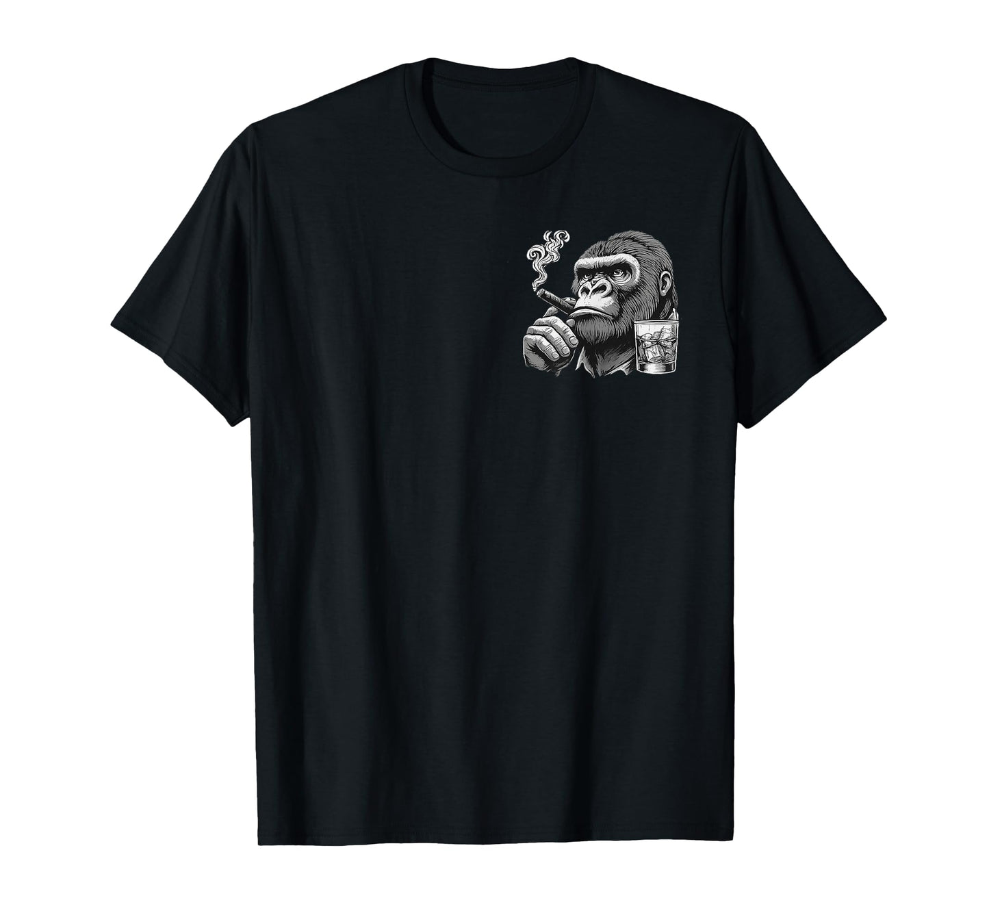 I Like Whiskey and Cigars and Maybe 3 People Monkey 2 Sides T-Shirt