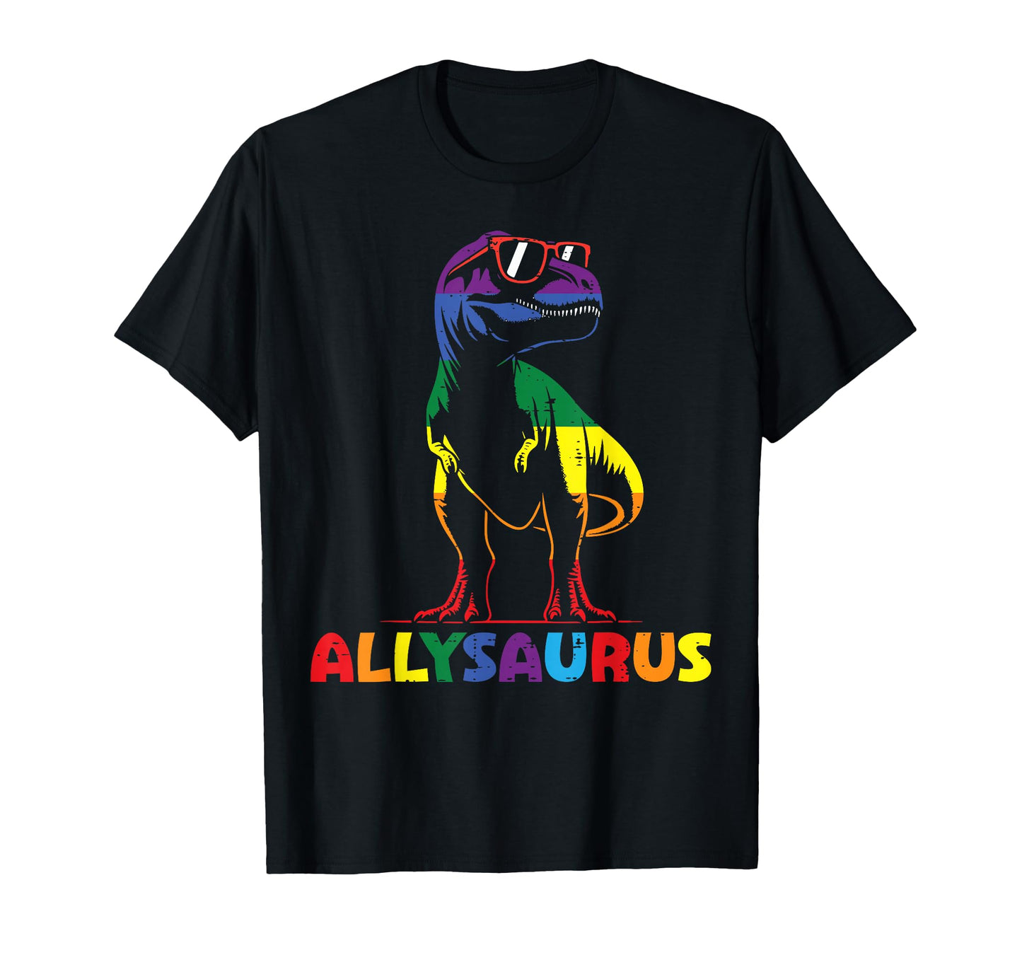 Gay Pride Month Allysaurus Dino Trex LGBTQ Ally Boys Kids T-Shirt