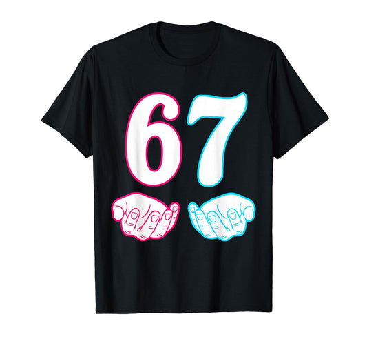 Six Seven 67 6 7 Kids 67 n Boys 6-7 Meme Hands Funny T-Shirt