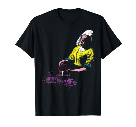 Vermeer The Milkmaid Pop Art 80s Pop Minimal Baroque Art T-Shirt