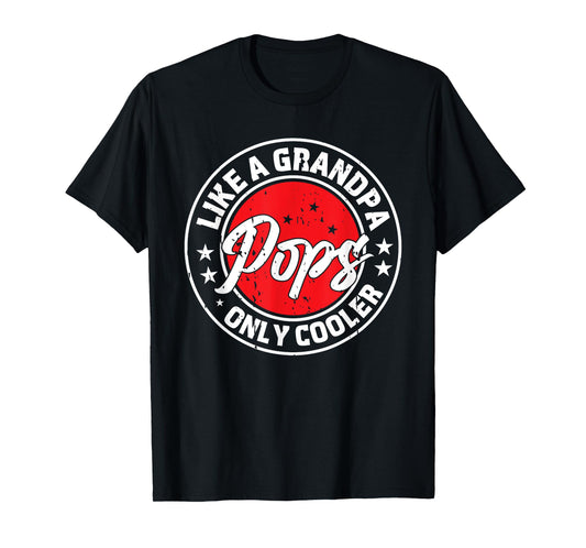 Pops Like A Grandpa Only Cooler Retro Men Father's Day T-Shirt