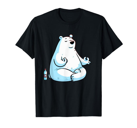 Meditation Polar Bear Yoga Pose Relaxing Animal T-Shirt