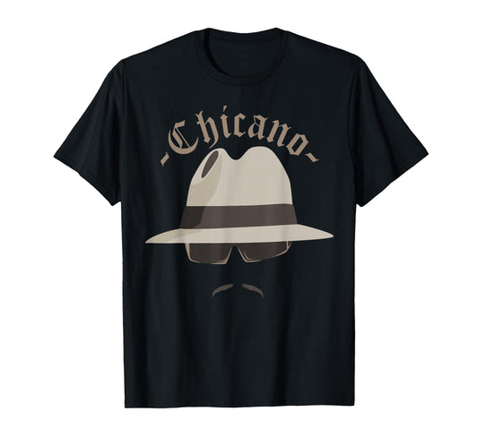 Lowrider Hat Chicano Moustache T-Shirt