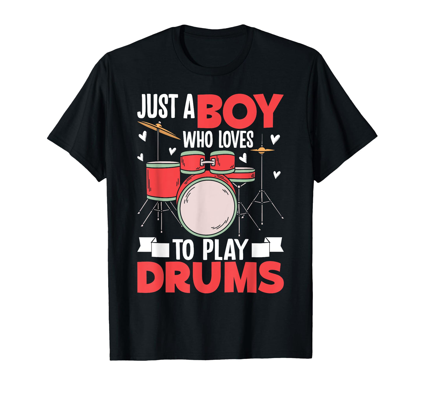 Just A Boy Who Loves To Play Drums Drummer Boys Kids T-Shirt