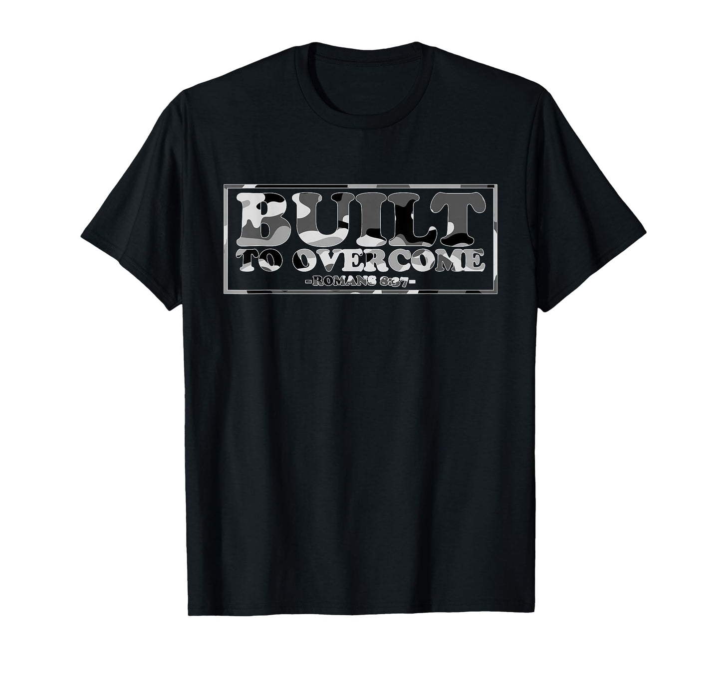 Built to Overcome Camo Workout Scripture Christian Faith Gym T-Shirt