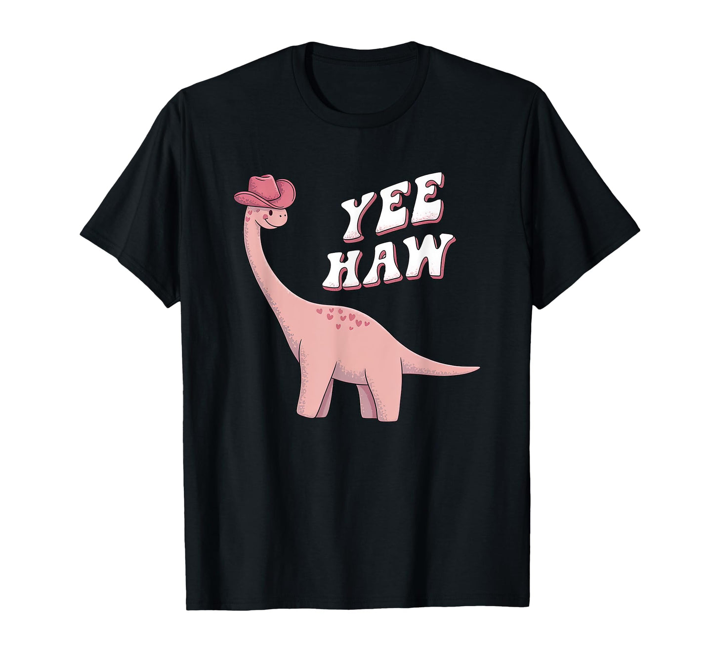 Cute Cowboy Dinosaur Yeehaw Pink Western Cowgirl Country T-Shirt