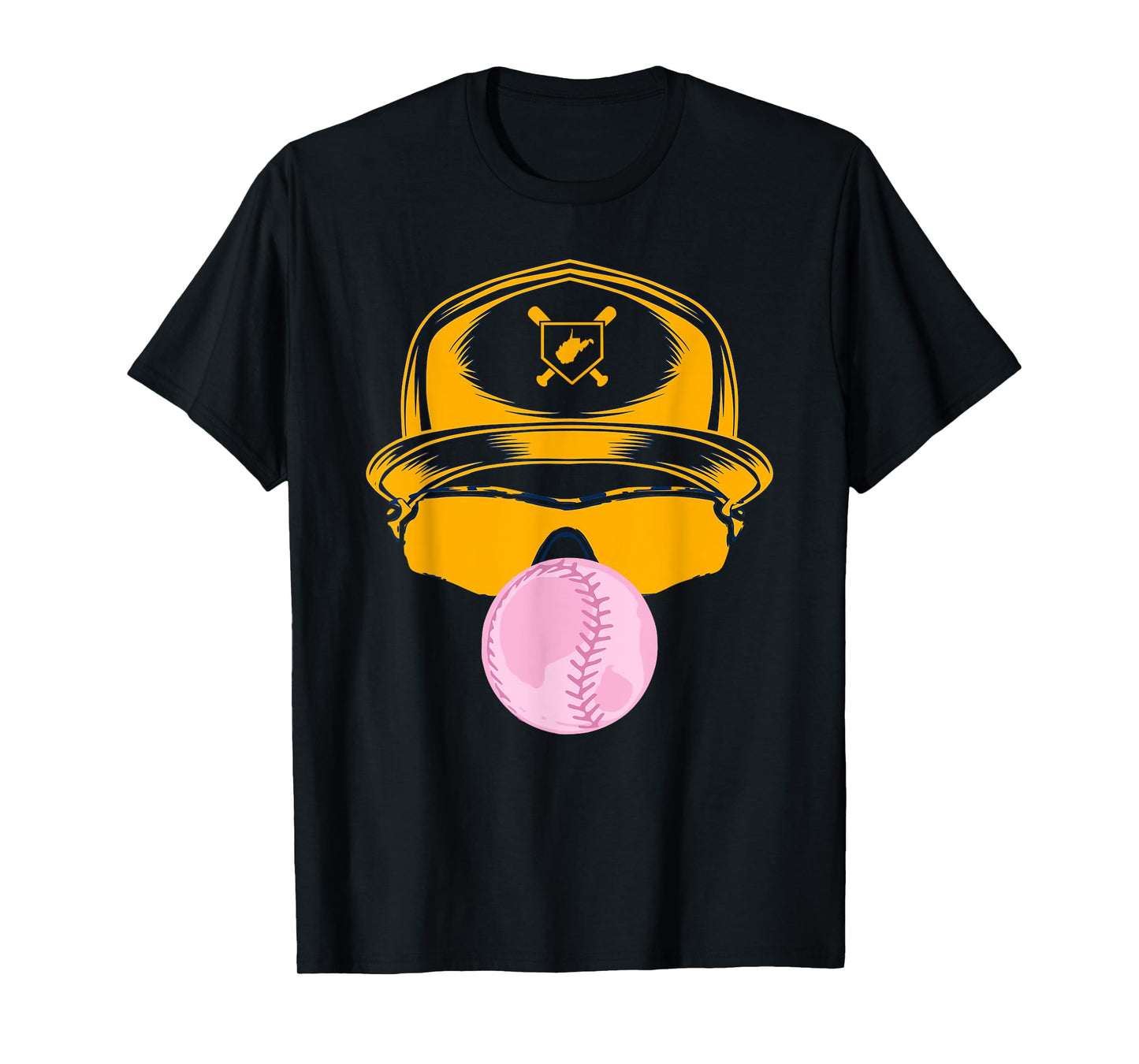 WV Baseball Player State of West Virginia Ball Team Fan Gear T-Shirt