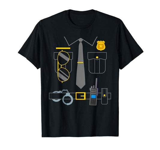 Policeman Costume Funny Police Officer Wearing Cops Kids T-Shirt