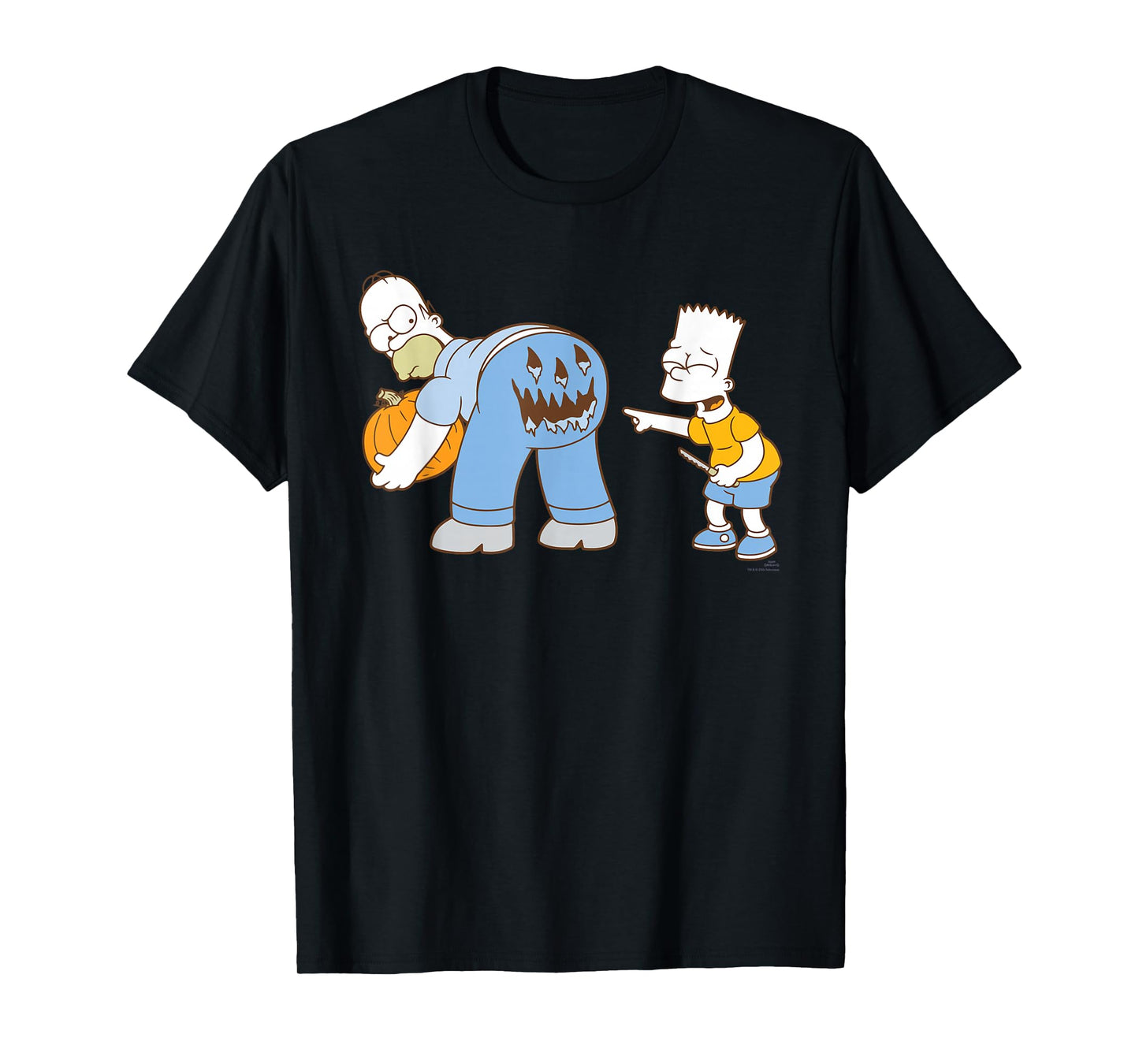 The Simpsons Halloween Bart and Homer Jack-O’-Lantern Butt T-Shirt