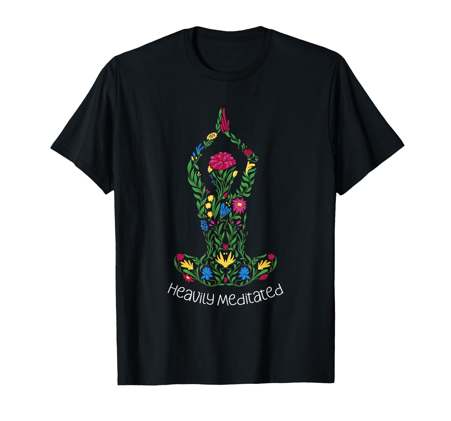 Heavily Meditated Floral Yoga Meditation Art T-Shirt