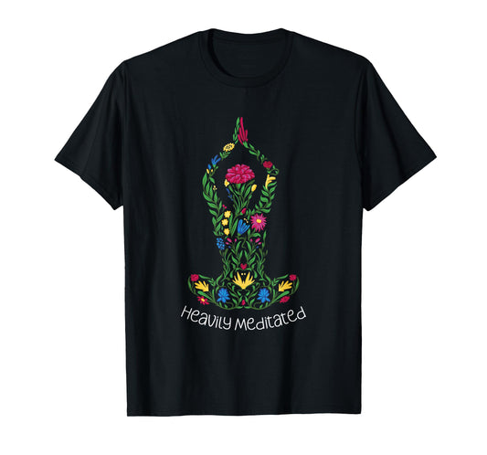 Heavily Meditated Floral Yoga Meditation Art T-Shirt