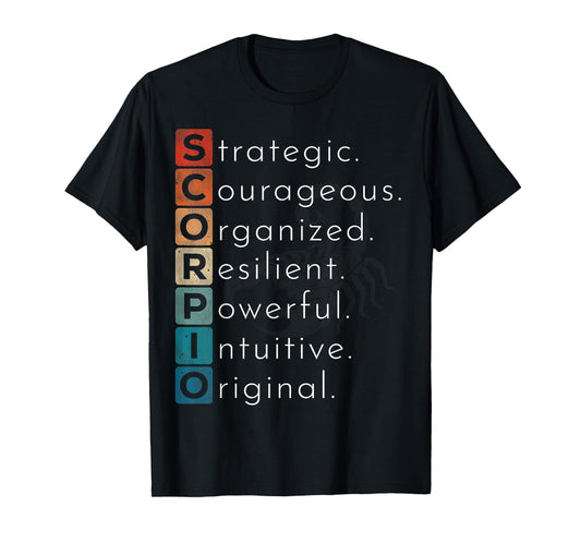 Scorpio Sign October November Birthday Vintage Scorpio Facts T-Shirt