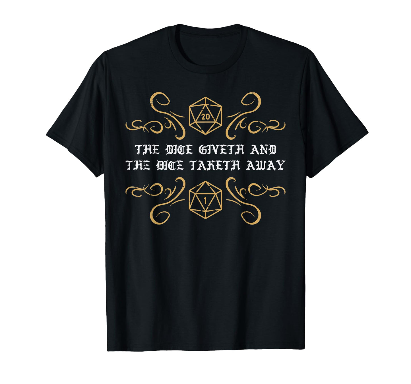Gaming The Dice Giveth Taketh Away Funny Gamer Men Boys Kids T-Shirt