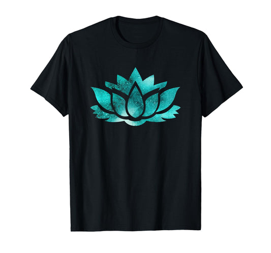 Lotus Flower Yoga Spiritual Dreamy Teal Colorful T Shirt T-Shirt
