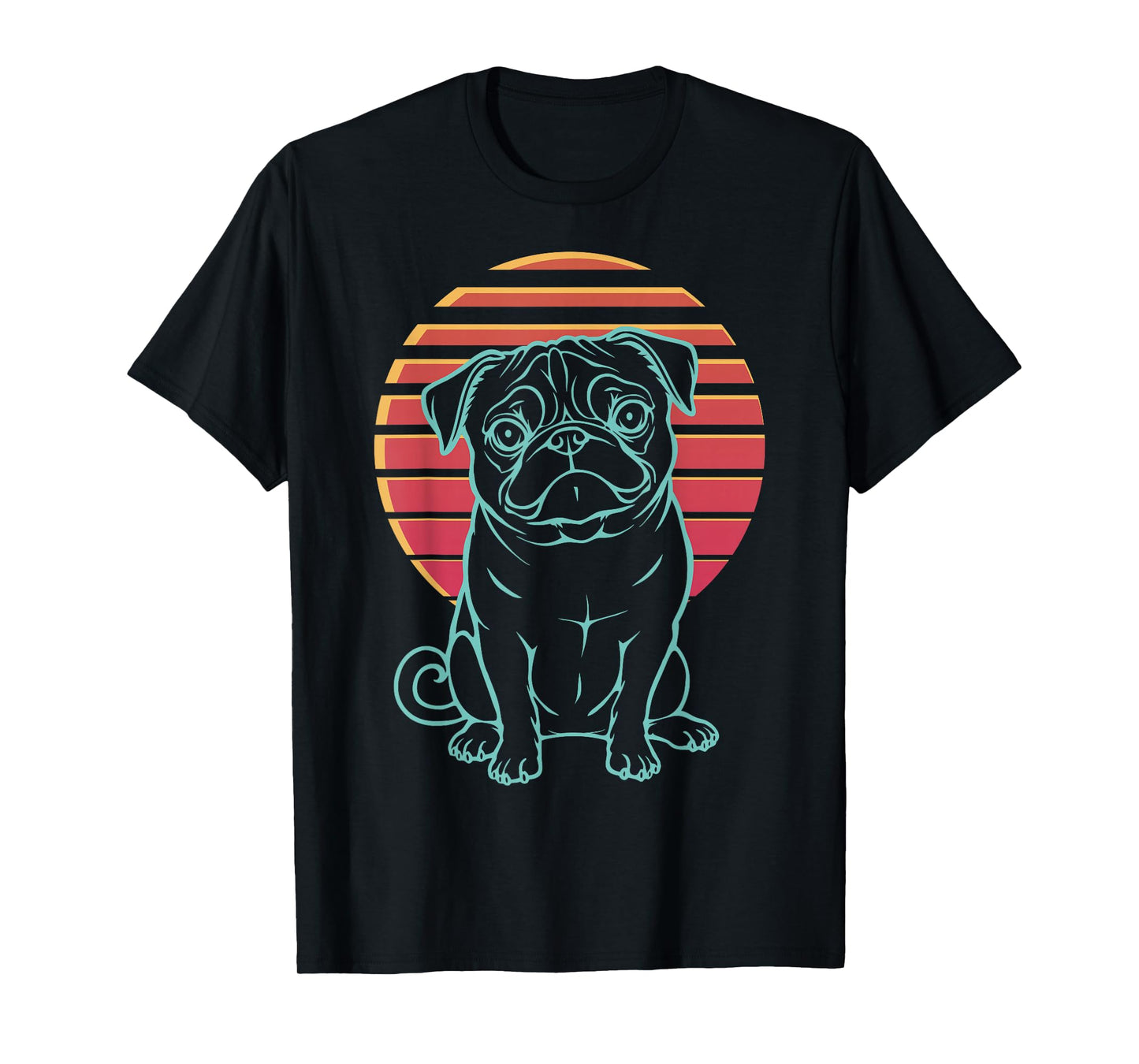 Pug Lover Dog Owner Retro Synthwave 80s T-Shirt