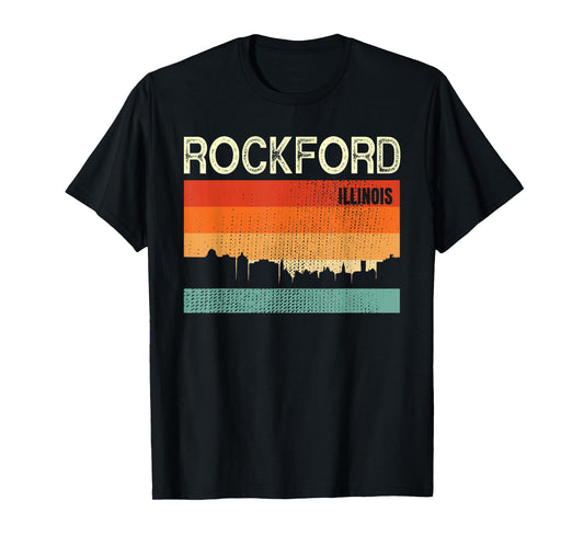 Rockford Illinois Town Skyline T-Shirt