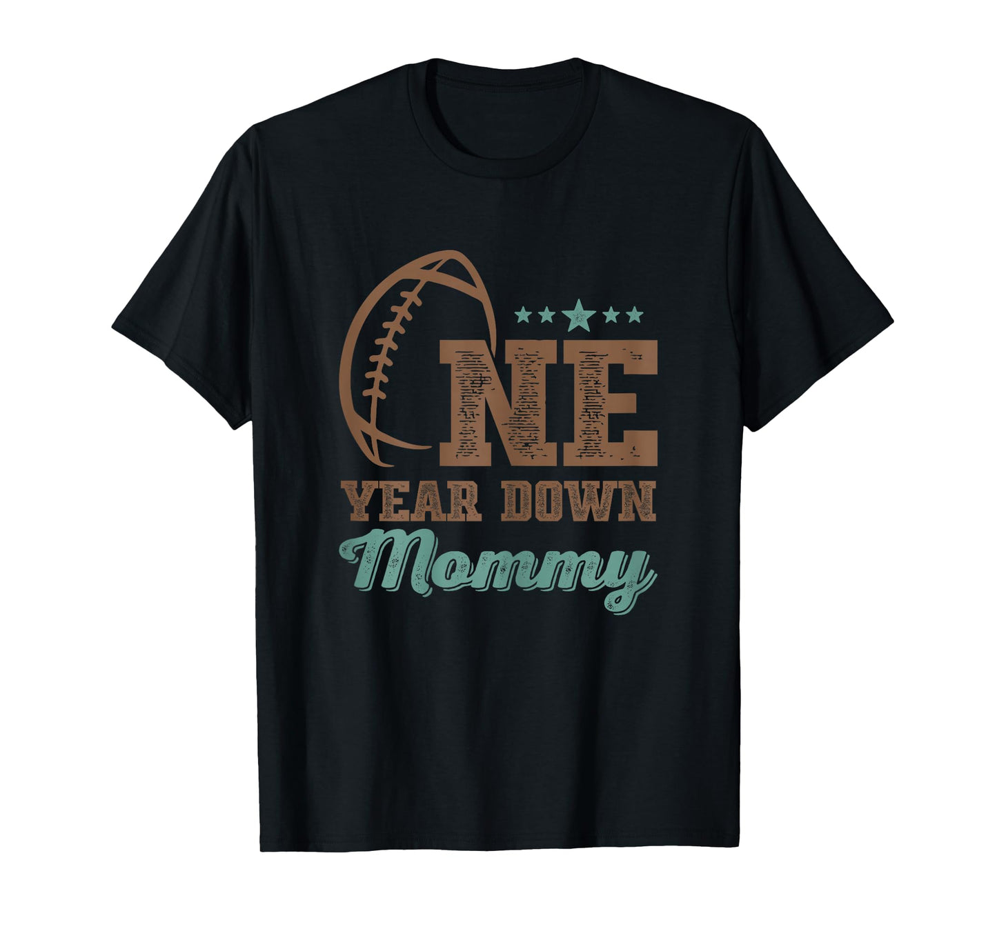 Mommy Of The Birthday Boy 1st Year Down Birthday Football T-Shirt