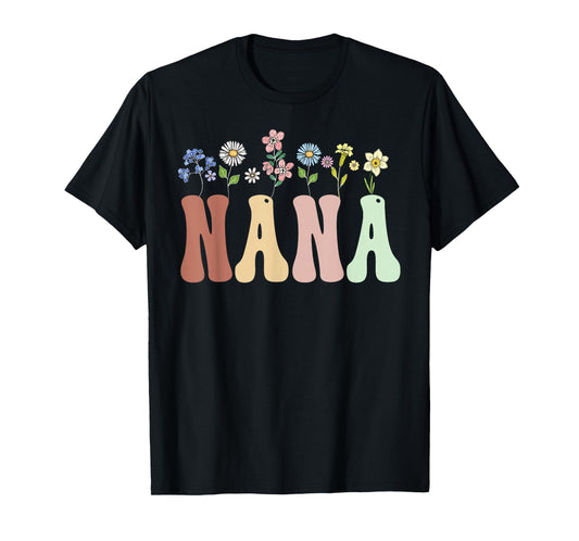Nana Gifts Women Wildflower Floral Design Nana T-Shirt