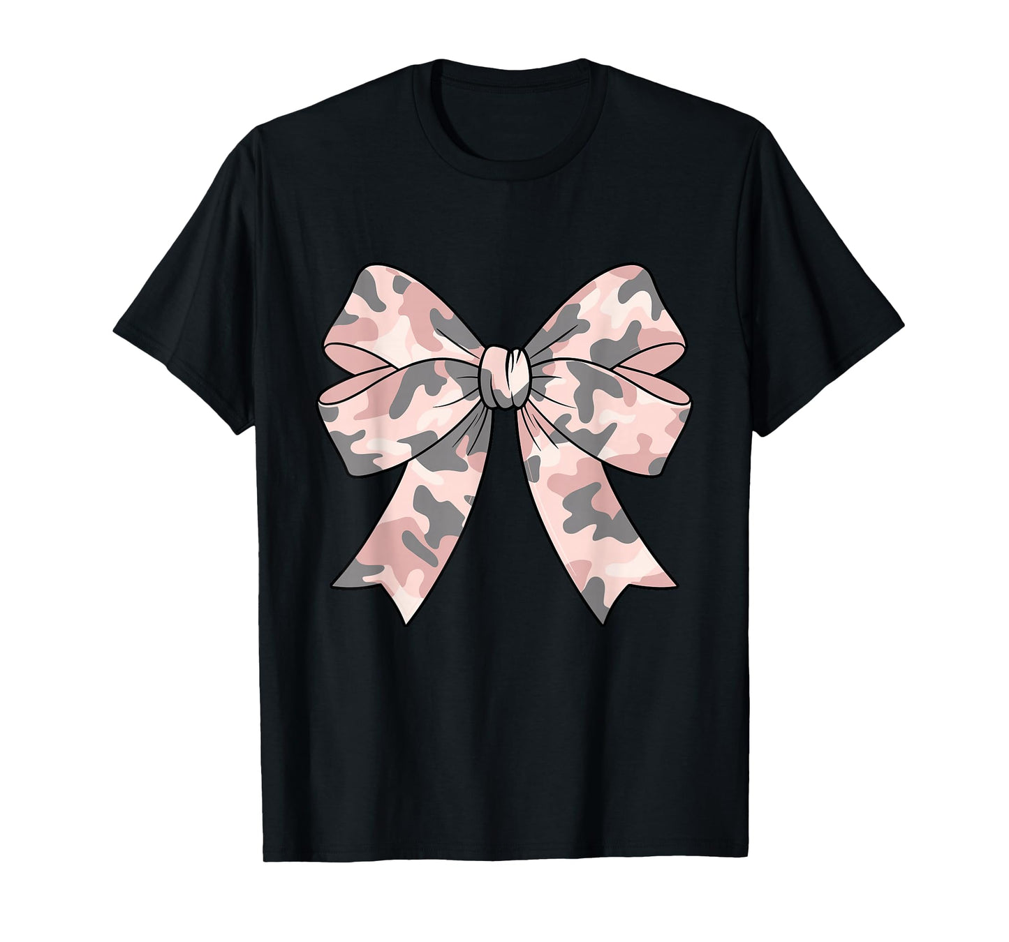 Camouflage Old Camo Bow Camo Coquette Bow Hunting Women Girl T-Shirt