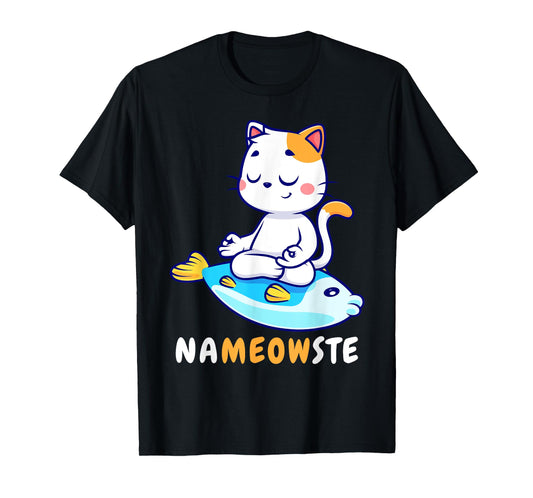 Yoga Cat Nameowste Meditation Zen Kitten Namaste Funny T-Shirt