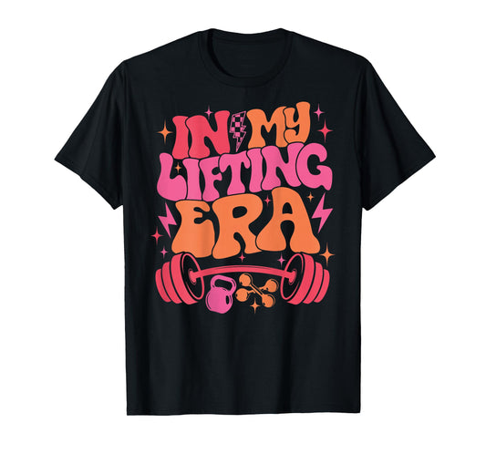 In My Lifting Era Groovy Gym Weight Personal Trainer On Back T-Shirt