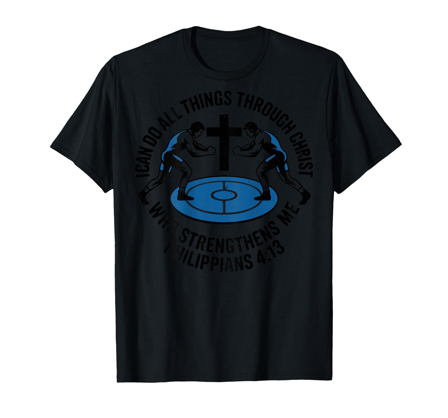 Youth Wrestling Christian Jesus I Can Do All Things Wrestler T-Shirt