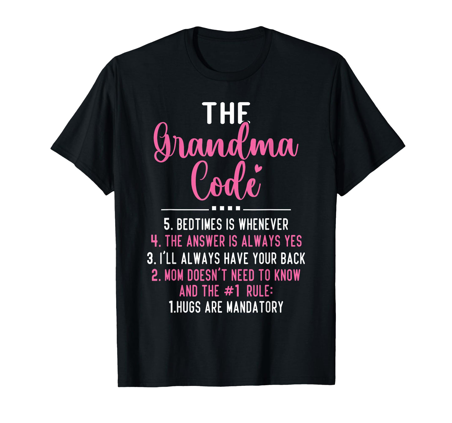 The Grandma Code Granny Grandparent Grandmother T-Shirt