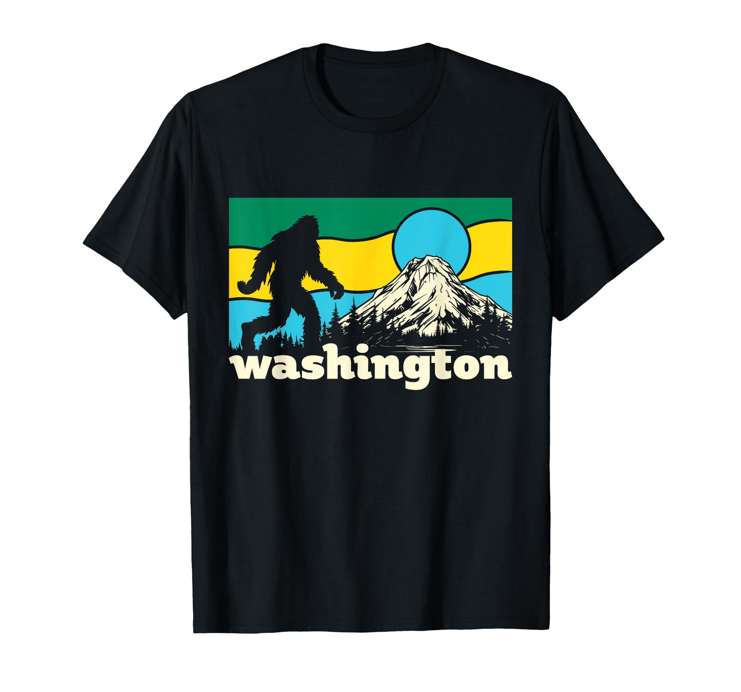 Washington State Home Mountains Bigfoot Sasquatch Yeti Gift T-Shirt