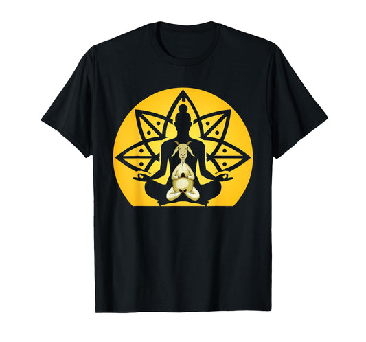 Spiritual Calm Goat Inside Buddha Meditating Yoga Yogi Pose T-Shirt
