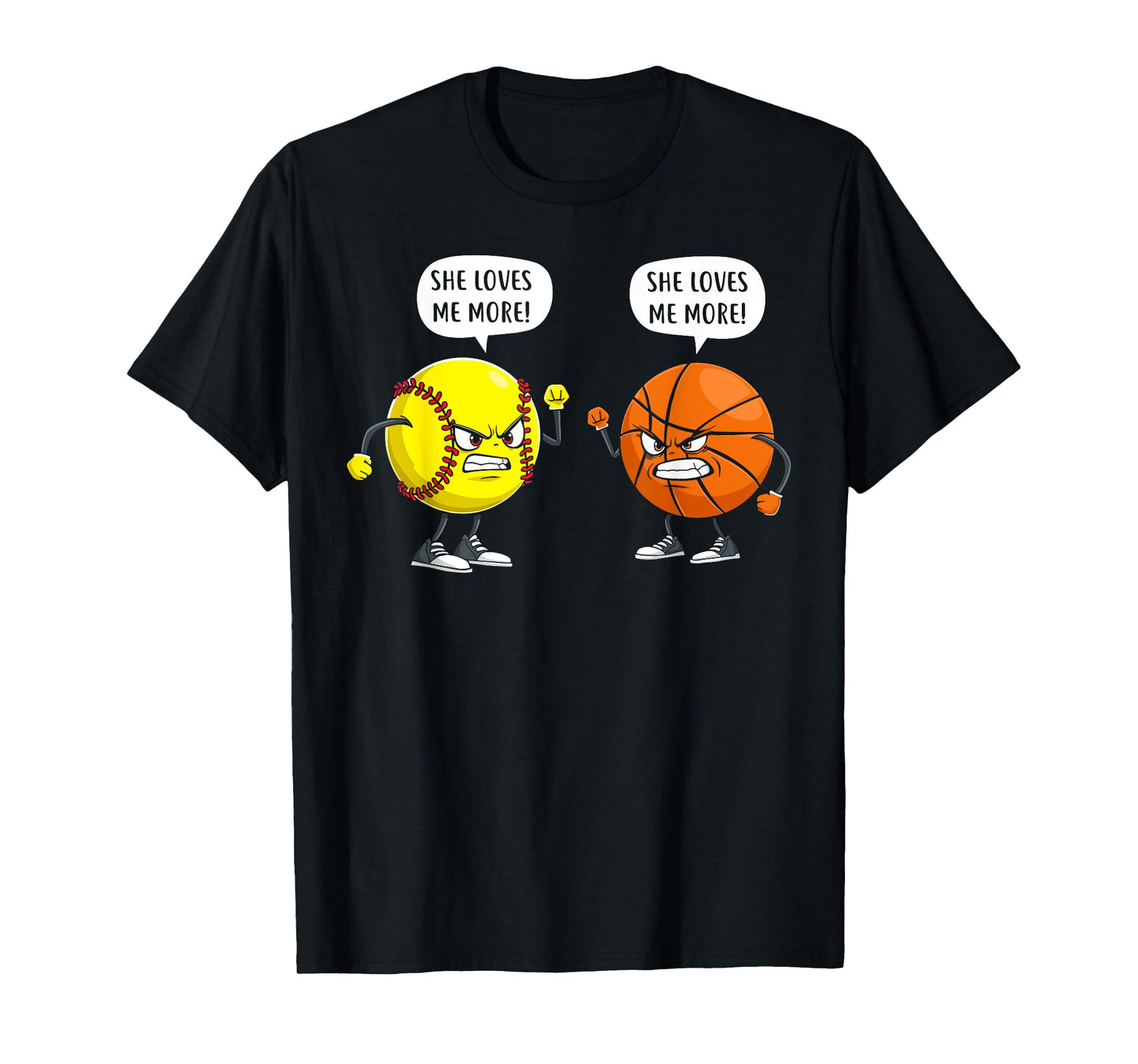 Softball basketball She loves me more women T-Shirt