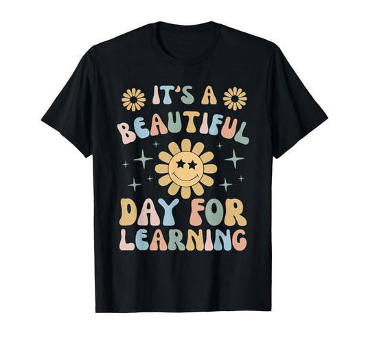 It's Beautiful Day For Learning Retro Teacher Students Women T-Shirt