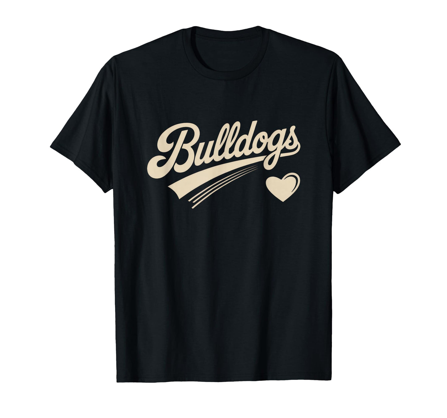 Retro Bulldogs Vintage Heart for Men Women Kids T-Shirt