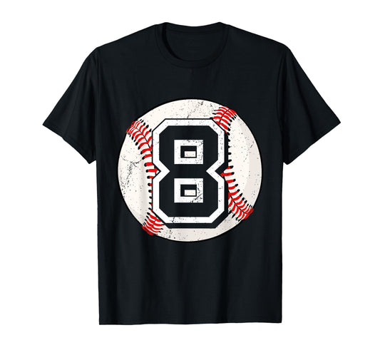 Birthday Boy 8 Eight Baseball 8th Birthday Baseball Player T-Shirt