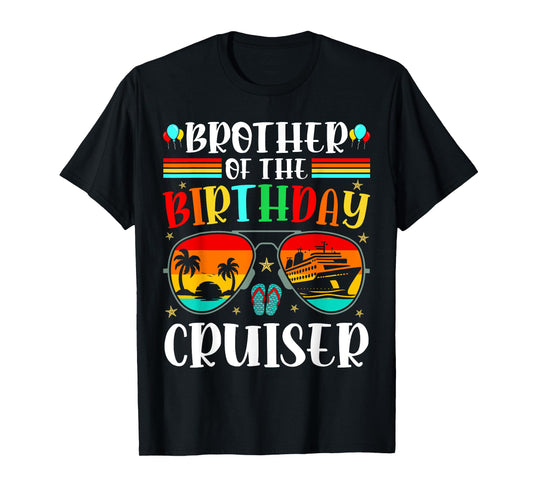 Brother of the Birthday Cruiser Sunglasses Cruise Crew Kids T-Shirt