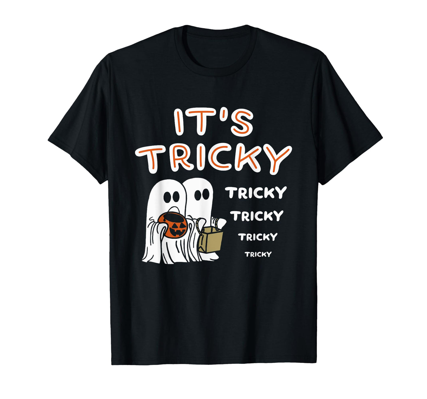 Funny Retro Ghosts Its Tricky Tricky Tricky Spooky Halloween T-Shirt